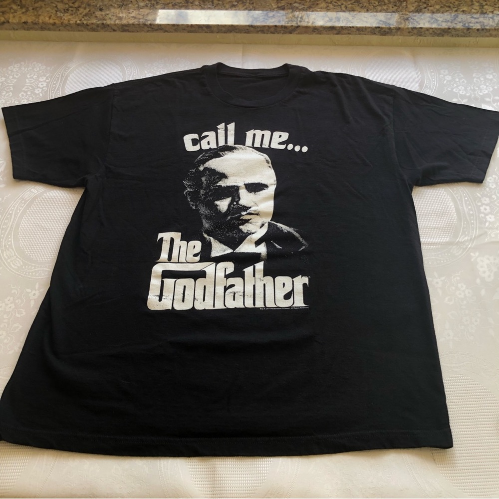 Y2K Tee Call Me The Godfather Black T-Shirt Women’s Size XL Graphics Print 2014
